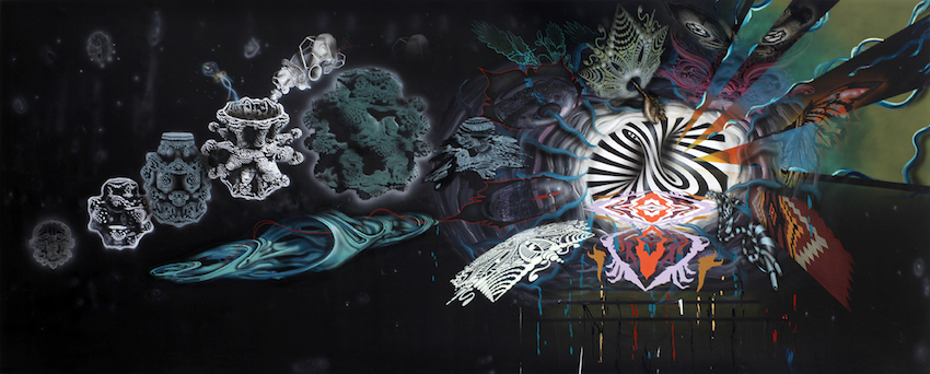 'Strange Attractor (At The End Of Time)' - akryl på lærred 195x485cm, 2013